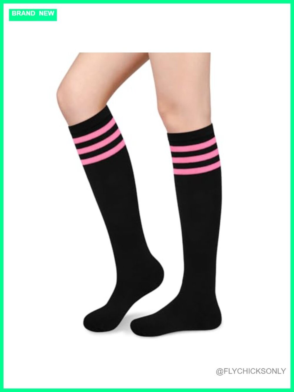 Cotton Striped Knee High Socks for Women Athletic Crew Tube Socks Long Socks